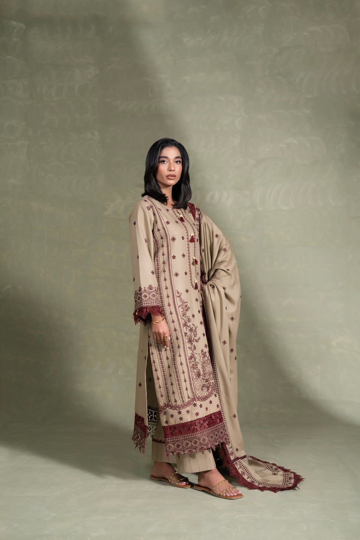 Leah WS-07 | 3 PC EMBROIDERED